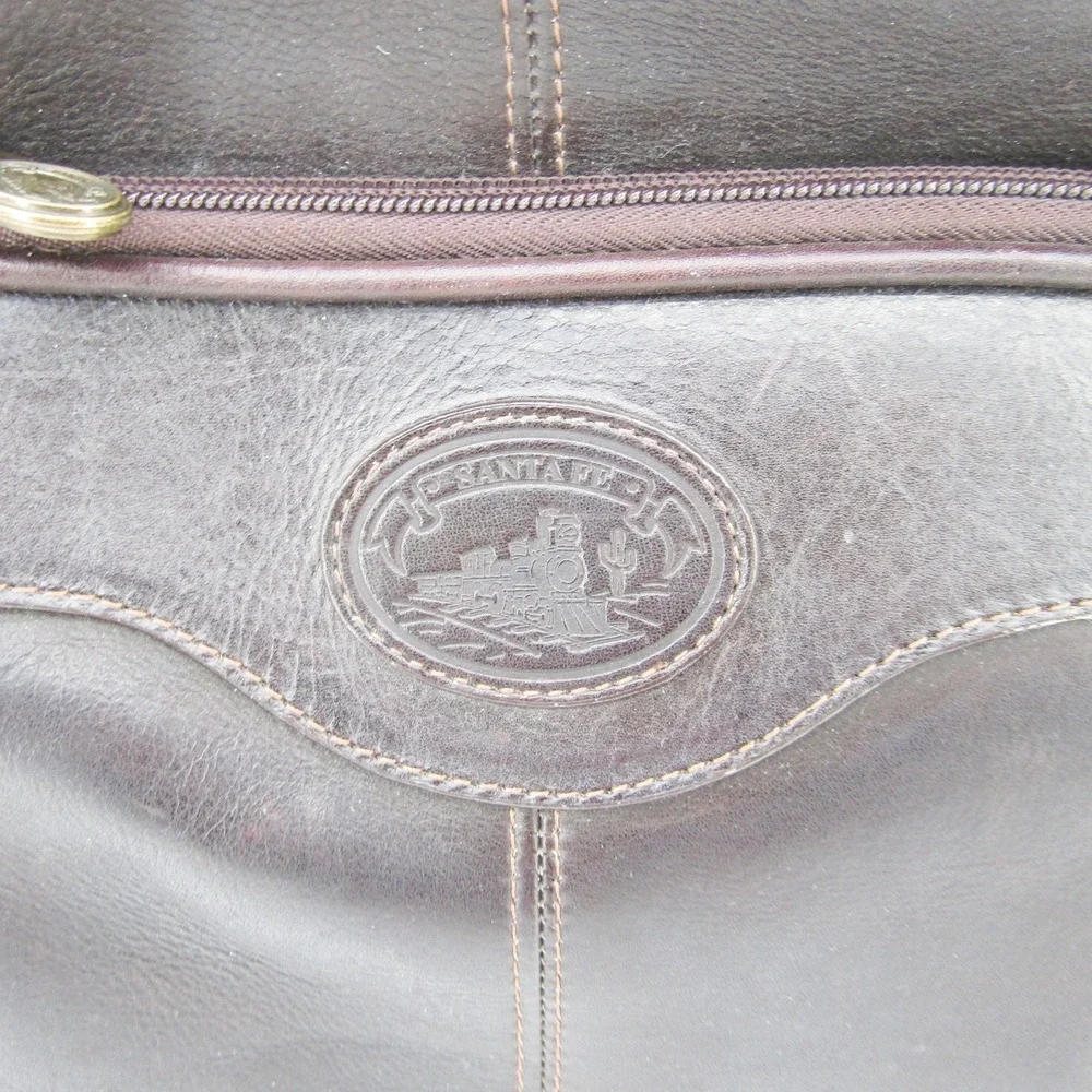 Santa Fe Dilana Briefcase Men's Leather Laptop Vintage Distress Dark brown